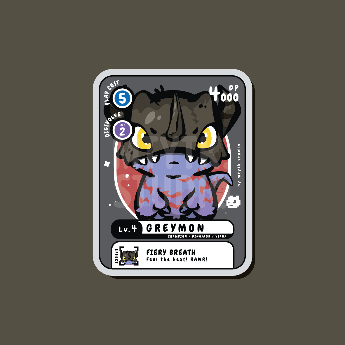 Greymon Sticker/Keychain