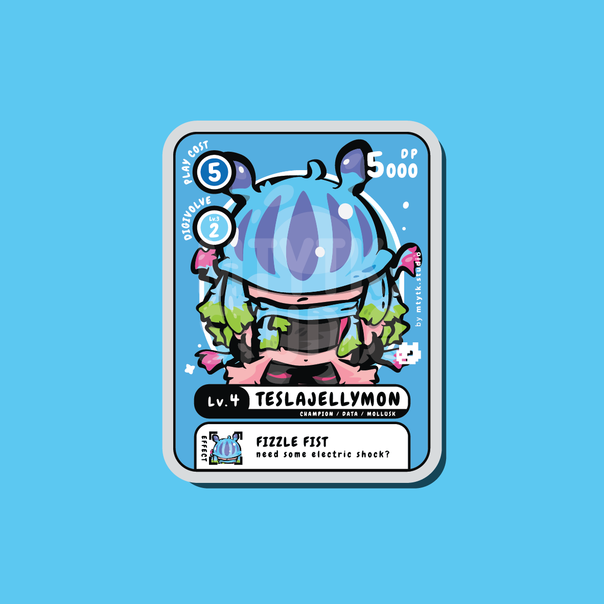 Teslajellymon Sticker/Keychain