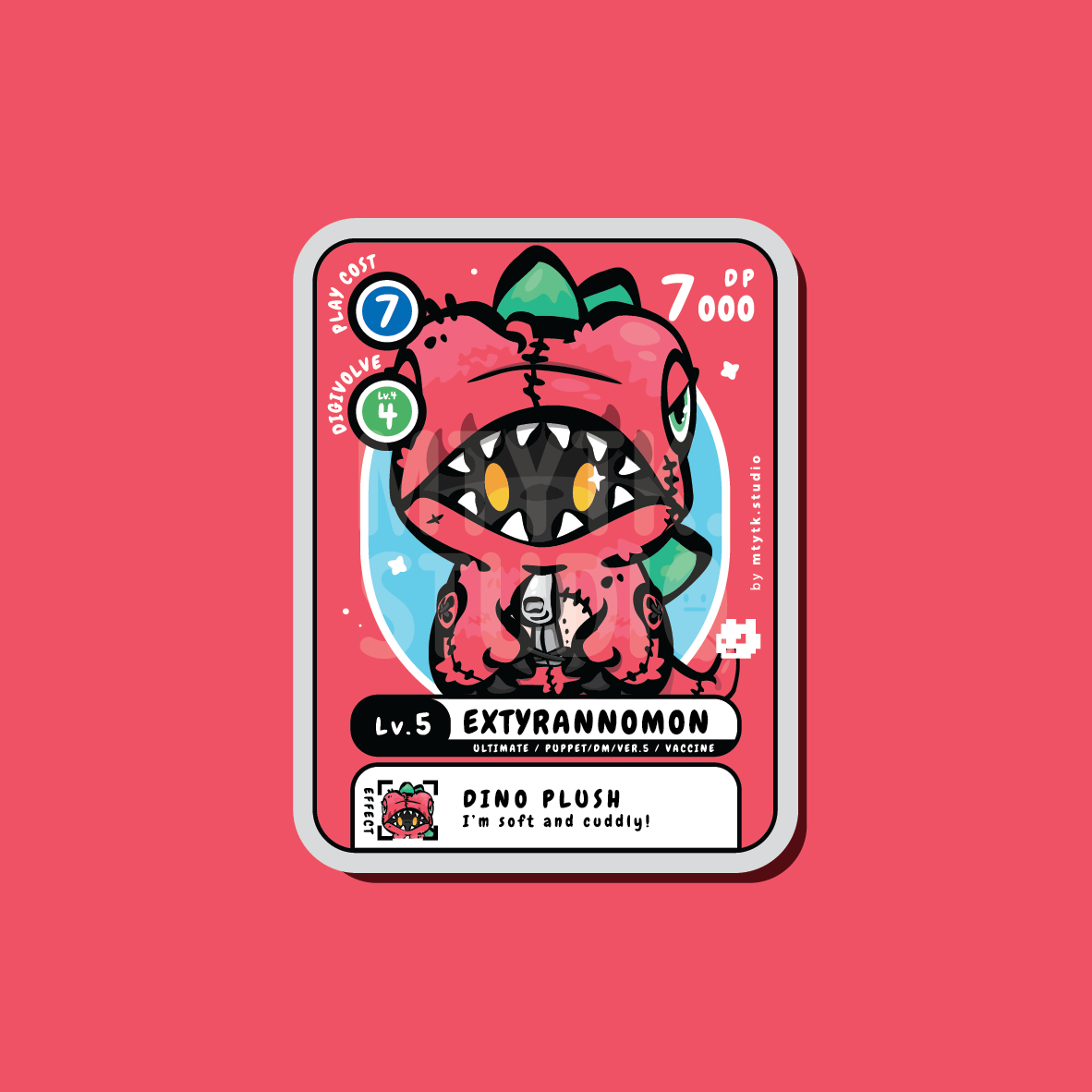 Extyrannomon Sticker/Keychain
