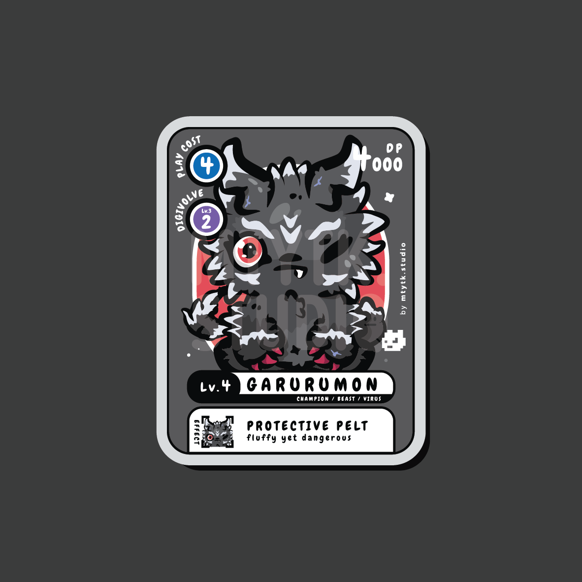 Garurumon Sticker/Keychain