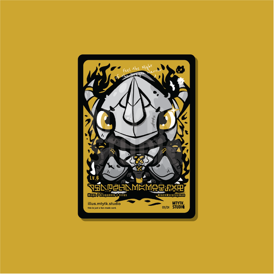 Digital Chibi Monster Card Print Black Wargreymon