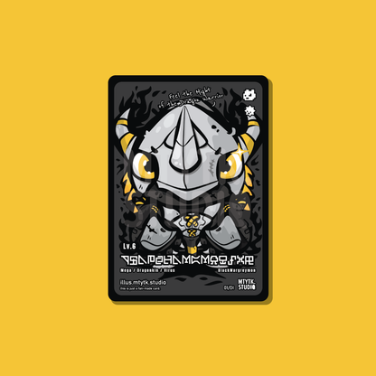 Digital Chibi Monster Card Print Black Wargreymon